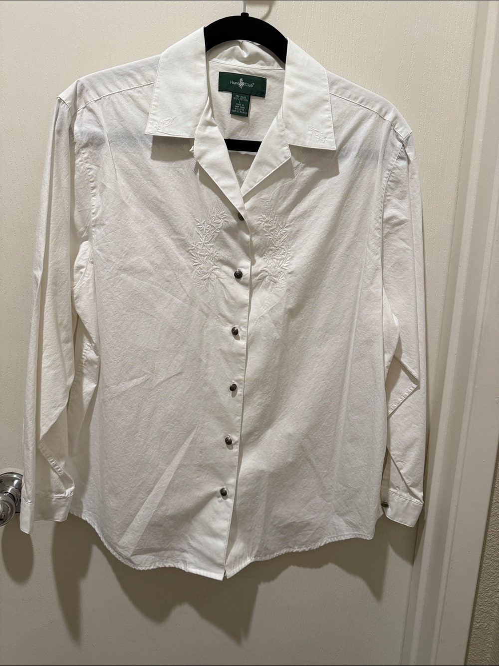 Jones New York Womens White Button-Up Shirt
